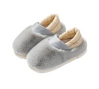 Men's And Women's Autumn And Winter Warm With Wool Thickened All Wrapped Root Home Outdoor Cotton Shoes Cotton Mop Indoor Shoes (Grey, 40)