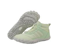 Men's and Women's Barefoot Hiking Boots Winter Warm Fur Lined Outdoor Snow Cold Boot with Wide Toe Box Minimalist Five-Finger Sneakers Light Green