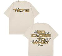 Men's and Women's Casual Cotton Short-Sleeved Tate McRae Album Peripheral T-Shirt Hip-hop Singer Street Aesthetic T-Shirt XS-3XL-Khaki||s
