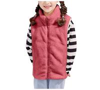 Men's and Women's Children's Fall Winter Models Fleece Vest Middle Large Coral Velvet Undershirt Students School Liner Thickened Shaking Grain Boy 5t Coat (Red, 7-8 Years)