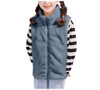 Men's and Women's Children's Fall Winter Models Fleece Vest Middle Large Coral Velvet Undershirt Students School Liner Thickened Shaking Grain Boy 5t Coat (Light Blue, 6-7 Years)