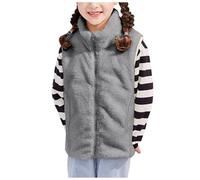 Men's and Women's Children's Fall Winter Models Fleece Vest Middle Large Coral Velvet Undershirt Students School Liner Thickened Shaking Grain Boy 5t Coat (Light Gray, 4-5 Years)
