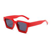 Men's And Women's Fashionable Square Frame Polarized Sunglasses Outdoor Driving Daily Commuting Parties Vacations Sports Sun Glasses(Red)
