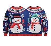 Men's and Women's Funny Sweatshirt with 3D Print for Two People Christmas Jumper Ugly Christmas Sweater One Hoodie Made by Sewing Two Hoodies Together, F, One size