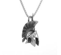 Men's and women's necklaces,Ancient Greek Spartan warrior helmet pendant Roman warrior shield for men and women punk party necklace jewelry gifts