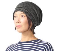 Mens and Womens Organic Cotton Beanie, Lightweight Slouchy Chemo Headwear for All Seasons Mix Black