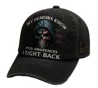 Men's and Women's Outdoor Personalized Casual 3D Printed Hat “My Demons Know I Fight Back” (B)