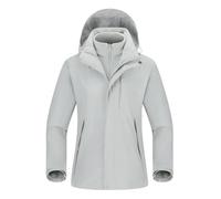 Men's And Women's Outdoor Sports Camping 3-In-1 Hardshell Detachable Two-Piece Mountaineering Fleece Hiking Jacket Female Space gray9 5XL