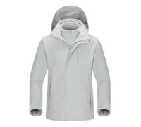 Men's And Women's Outdoor Sports Camping 3-In-1 Hardshell Detachable Two-Piece Mountaineering Fleece Hiking Jacket Male Space gray9 3XL