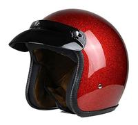 Men'S And Women'S Retro Motorcycle Helmet, Classic Retro 3/4 Open Face Design, Scooter, Jet Helmet, Ece Certified B,XXL:63-64CM