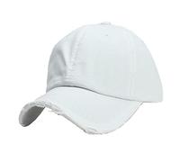 Men's and Women's Ripped Denim Visors Unisex Comfort Six-Panel Flat Baseball Caps Solid Colour Adjustable Cap Versatile Summer Hat Outdoor Sports Cap Breathable Street Vintage Hats (White, One Size)