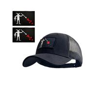 Men's and Women's Seal Team Tactical Baseball Cap Snapback Stretchable Hat Running/Fishing Black+2 Patch (6,L)