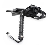 Men's and Women's Small Leather Whip self-Defence Whip Alternative Adult Toys (Black)