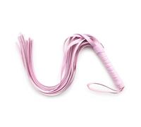 Men's and Women's Small Leather Whip self-Defence Whip Alternative Adult Toys (Pink)