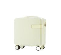 Men's and Women's Small Rolling Luggage Trolley Case Lightweight Travel Trolley Case Multifunctional Luggage Trolley Case Cute Travel Luggage Suitable for Business Trips and Travelling(Beige,18")