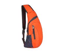 Men's And Women's Solid Color Zipper Foldable Chest Bag Single Shoulder Crossbody Bag Sports Bag Outdoor Shoulder Bag over The Shoulder Bag (Orange, One Size)
