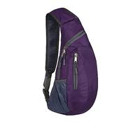 Men's And Women's Solid Color Zipper Foldable Chest Bag Single Shoulder Crossbody Bag Sports Bag Outdoor Shoulder Bag Men Bags Shoulder (Purple, One Size)