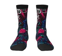 Men's and Women's The Stone Age Rock Band Crew Socks Essentials Comfortable Durable Half-Cushioned Workout Breathable Casual fashionable breathable comfortable 3D printing with Seamless Toe