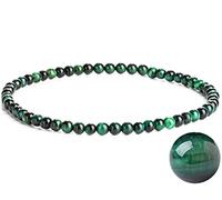 Men's and Women's Tiger Eye Anklet,9.45 Inch, Class A,4/6MM,Release Anxiety, Bring Good Luck, (Green Tiger's Eye Anklet, 4MM)