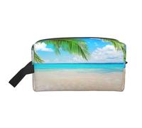 Men's and Women's Travel Tropical Beach Plant Theme Printed Washing Bags, Large-Capacity Cosmetic Portable Storage Bags.