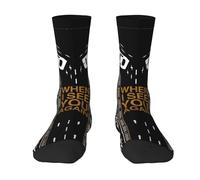 Men's and Women's Walker Fast Paul See You Again Crew Socks Essentials Comfortable Durable Half-Cushioned Workout Breathable Casual fashionable breathable comfortable 3D printing with Seamless Toe