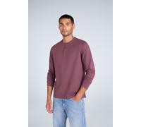 Animal Men's 'Noah' Long Sleeve Lightweight Cotton Casual Henley Top T-Shirt in Dark Mauve | Size: XS Animal Dark Mauve XS