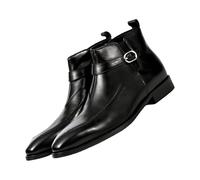 Mens Ankle Boots, Business Retro Short Boots Fashion Leisure Leather Work Boot High Top Suit Formal Shoe Classic Lightweight Flat Bottom Footwear Outdoor Stylish Casual Footwear