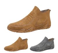 Men's Ankle Boots, Lined, Elegant with Short Heel, Comfortable Pointed Ankle Boots, Simple Boots, Low Casual Boots, Plain Flat Shoes, Western Boots, Size 38-48, brown, 7 UK