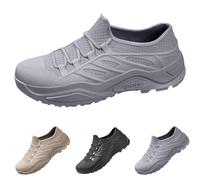 Men's Ankle Rain Shoes, Slip-On Work Wellingtons Boots with Waterproof Toe & Mesh Tongue Anti-Slip Garden Wellies Men Shoes Easy to Clean Breathable Sneakers for Running Fishing Outdoor Size 6.5 Grey