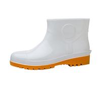 Mens Ankle Wellies Rain Boots, Mens Waterproof Boots Slip On | Mens Solid Rubber Upper Rain Boots,Deep Rugged Tread Outsole Mens Boots For Muddy Ground, Workshop, Garden And Outdoor Chores