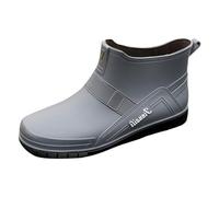 Men's Ankle Wellies, Waterproof Short Wellington Boots, Non-Slip Lightweight Slip On Rain Shoes, Fashion Low Cut Rubber Work Booties for Kitchen Gardening Car Washing Outdoor Daily Wear