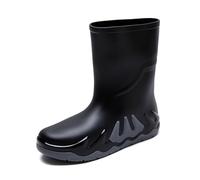 Men's Ankle Wellington Wellies, Waterproof Rain Boots with Deep Non-Slip Thick Sole, Lightweight Soft Slip On Work Shoes, Mid Height Garden Footwear for Fishing & Outdoor Activities