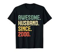 Mens Anniversary Awesome Husband Since 2000 Retro Design T-Shirt