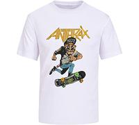 Men's Anthrax T-Shirt Vintage Cotton Shirt Graphic Unisex Casual T-Shirt White M