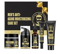 Men's Anti-Aging Care Set - Mens Skincare Set - Day/Night Moisturizer, Eye Cream & Anti-Wrinkle Serum - Gift-Ready Skincare Kit for Men - Combat Fine Lines & Revitalize Skin-5PCS