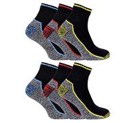 Mens Anti Sweat Heavy Duty Breathable Short Trainer Bamboo Work Socks for Steel Toe Boots (12-14, 6 Pairs)