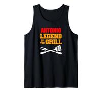 Mens Antonio Name The Legend Of The Grill Funny Grilling Tank Top
