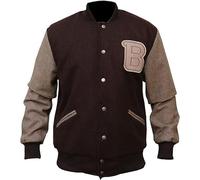 Mens Appealing Hotline Miami Varsity Bomber Letterman Wool Brown Jacket