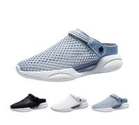 Mens Arch Support Clogs Mens Mesh Clogs Breathable Garden Shoes Air Cushion Recovery Sliders Non Slip Traveling Sandals Easy Take Off Mules Casual Beach Sandals Slip On Walking Slippers Black