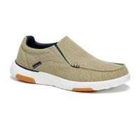 Men's Arch Support Slip-On Loafers Walking Shoes: Supportive Comfortable Casual Easy Slip On and Off Removable Insoles Slip-On, High Arch Bungee Lace Outdoor Indoor Dress Boat Shoes Khaki Size 8.5