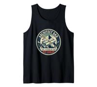 Mens Architect Dad Design Blueprint Building Father's Day Tank Top