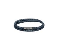 Mens Ares Navy Leather Bracelet