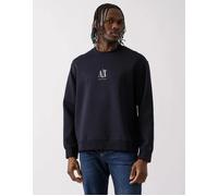Men's Armani Exchange Mens Embroidered A|X Centre Logo Crew Neck Sweatshirt - Deep Navy UB101 - Black - Size: 40/Regular