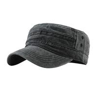 Men's Army Cap Cotton Cadet Hat Military Flat Top Trucker Dad Hats Classic Vintage Adjustable Baseball Outdoor Caps Green