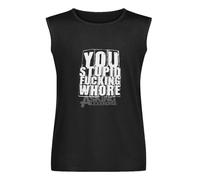 Men's Asking Alexandria You Stupid F Cking Whore Metalcore Band Sleeveless T Shirt Vest Black XXL
