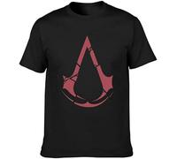Men's Assassins Creed T-Shirt Print Tees Short Sleeve O Neck Size M Black