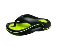 Men's Athletic Platform Flip Flops Chunky Sole Sport Sandals Neon Accent Recovery Thong Slippers for Pool Green 7.5