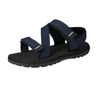Men's Athletic Sports Sandals Open Toe Lightweight Outdoor Summer Walking Sandals Adjustable Straps Leather Sport Hiking Slides (Blue, 9)