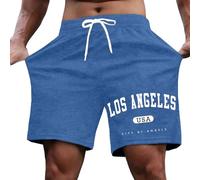 Men's Athletic Sports Shorts Lightweight Breathable Running Gym Training Casual Shorts with Drawstring and Zippered Pockets Work Wear Trouser Slacks Casual Black Sweat Pants Sportwear （Blue,XL）