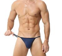 Men's Athletic Sports Underwear - Low Rise G-String Thongs, Stretch Bikini Briefs for Fitness, Lingerie and Breathable Performance Dark Blue